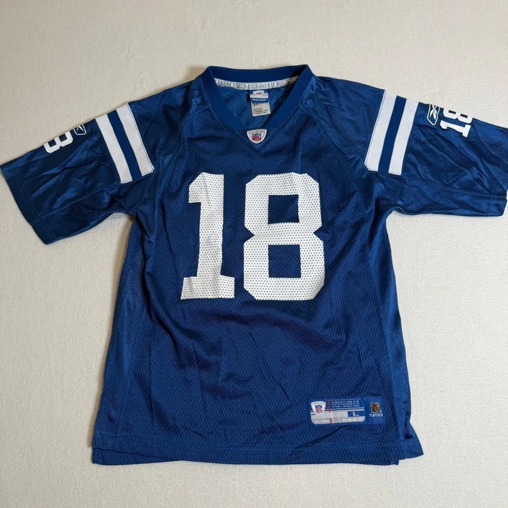 Reebok NFL Indianapolis Colts Peyton‎ Manning 18 Jersey Kids L Large Football